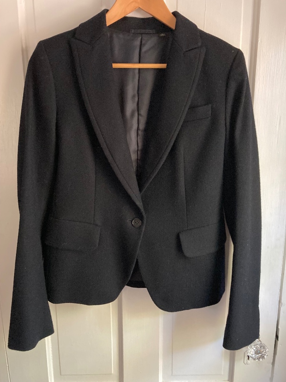 Uniqlo Navy Wool Flannel Single-Button Blazer Size S